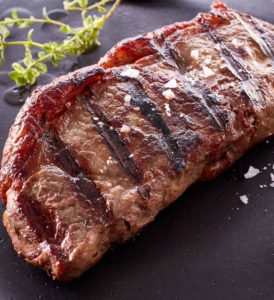 grilled steak on a plate with salt recipe