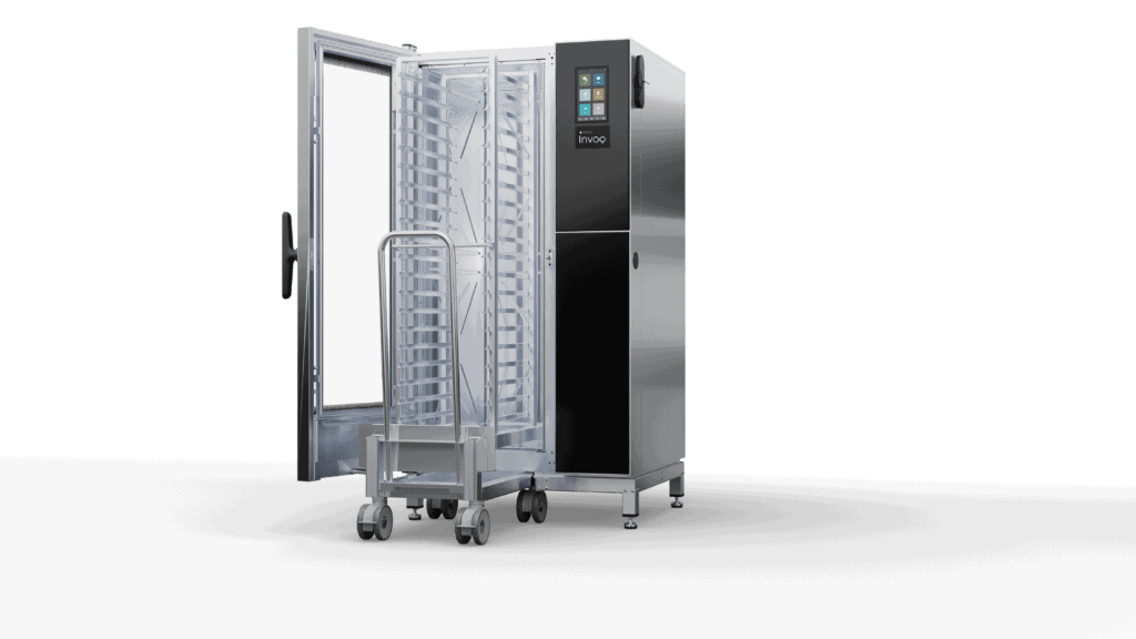 “Invoq Bake 16 400 × 600 EN Roll-in oven designed for high-volume baking, combining ergonomic trolley loading with consistent baking results for professional bakeries.